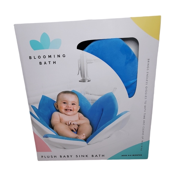 BLOOMING BATH Plush Baby Sink Bath Pillow Blue Flower NWT Boy - Picture 3 of 13